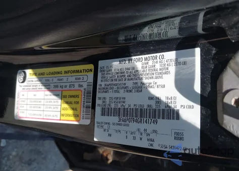 2016 Ford Fusion Se from USA, damaged, VIN 3FA6P0T94GR141749
